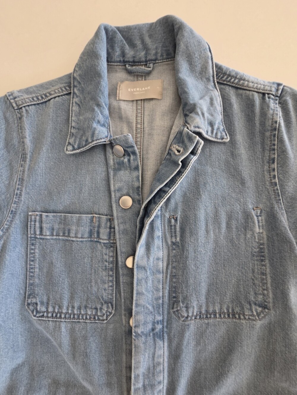 Everlane Light Blue Denim Jumpsuit Size 2 - Picture 3 of 5
